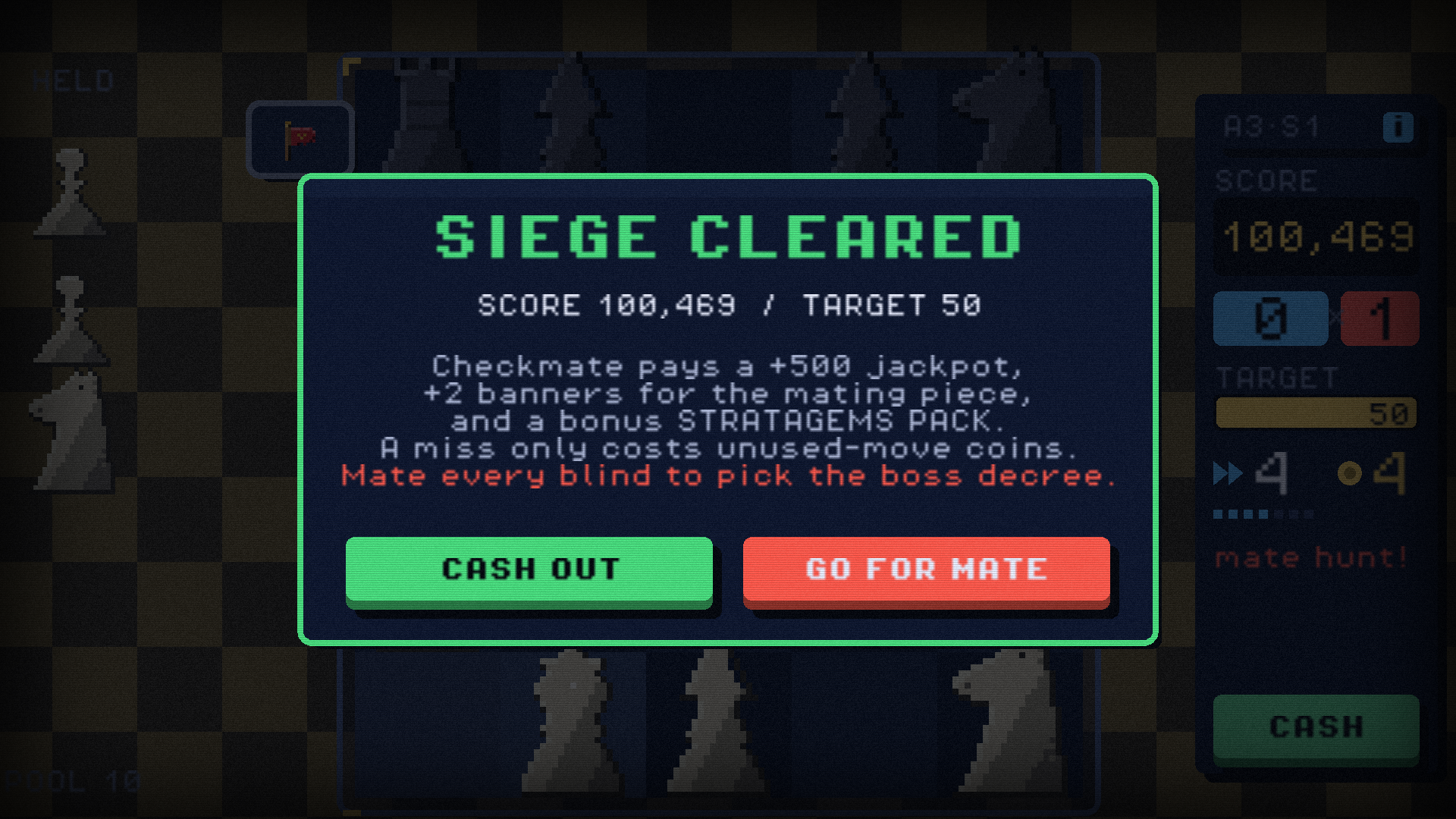 The checkmate jackpot climax